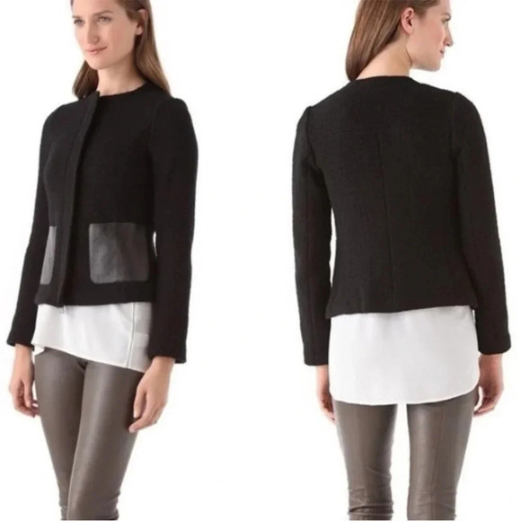 Vince wool faux leather pocket jacket - Picture 1 of 12